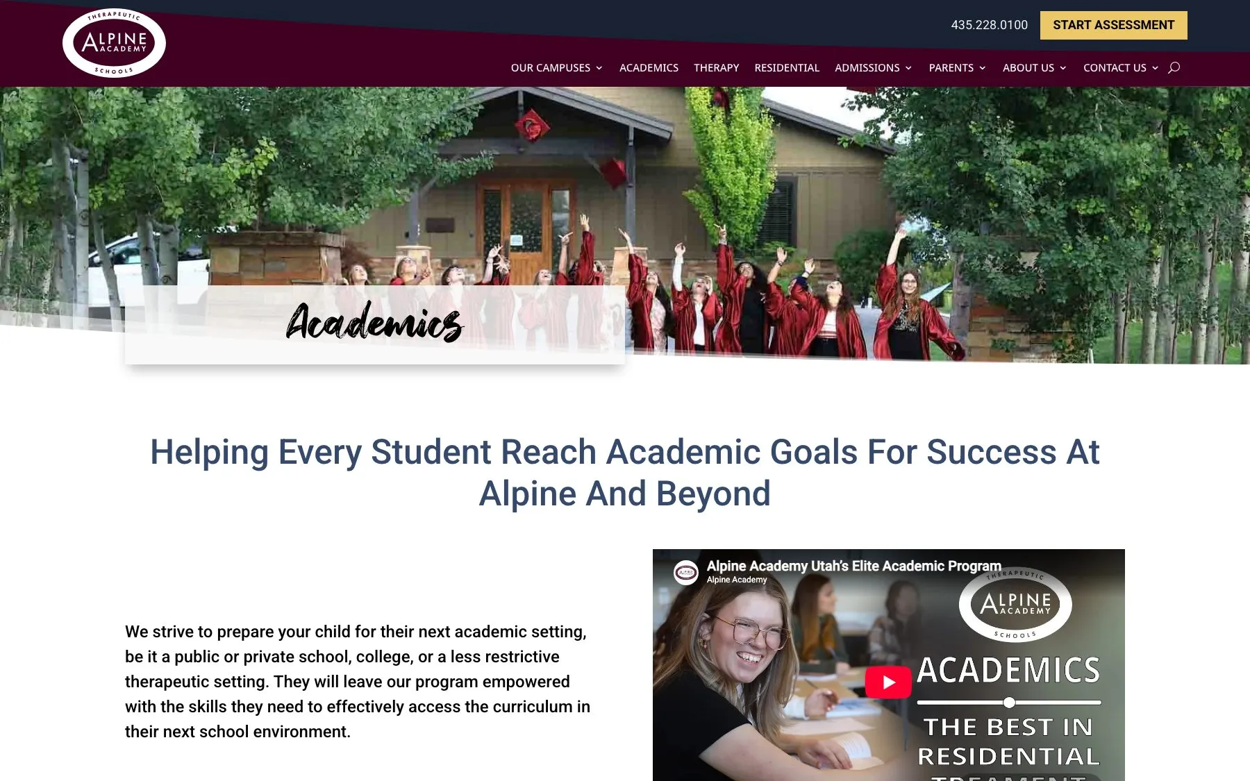Academics get equal billing, preparing students for the school that comes after Alpine.