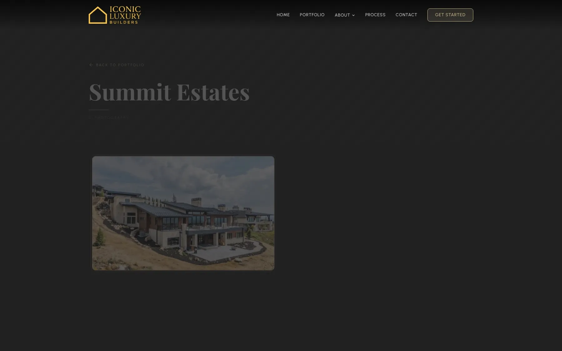 The Summit Estates gallery walks through a completed build in 21 photographs, from hillside exterior to finished interiors.